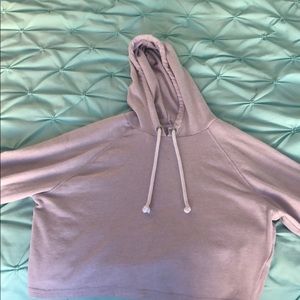 cropped lavender hoodie